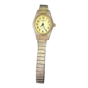 Watch-It Wristwatch Silver Gold Two Tone Expansion Band Quartz Analog Vintage